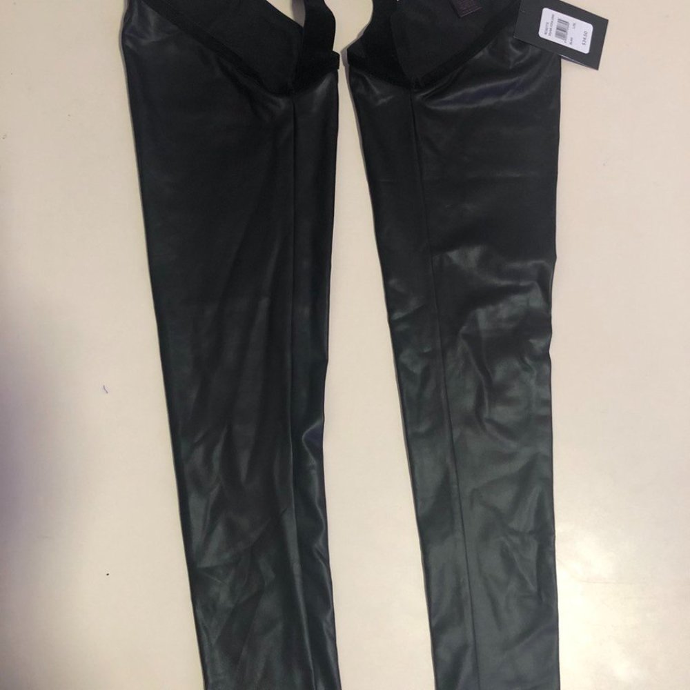 Dominatress faux leather sleeves